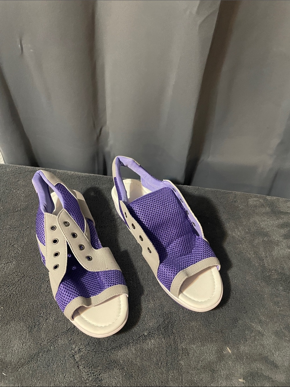 Women’s Purple Mesh Slingback Sandals with Neutral Accents